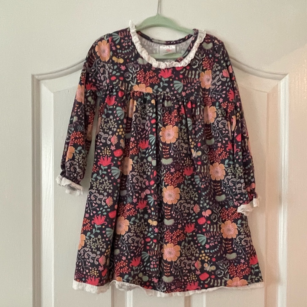 Stitchy Fish Floral Knit Dress - Size 4T